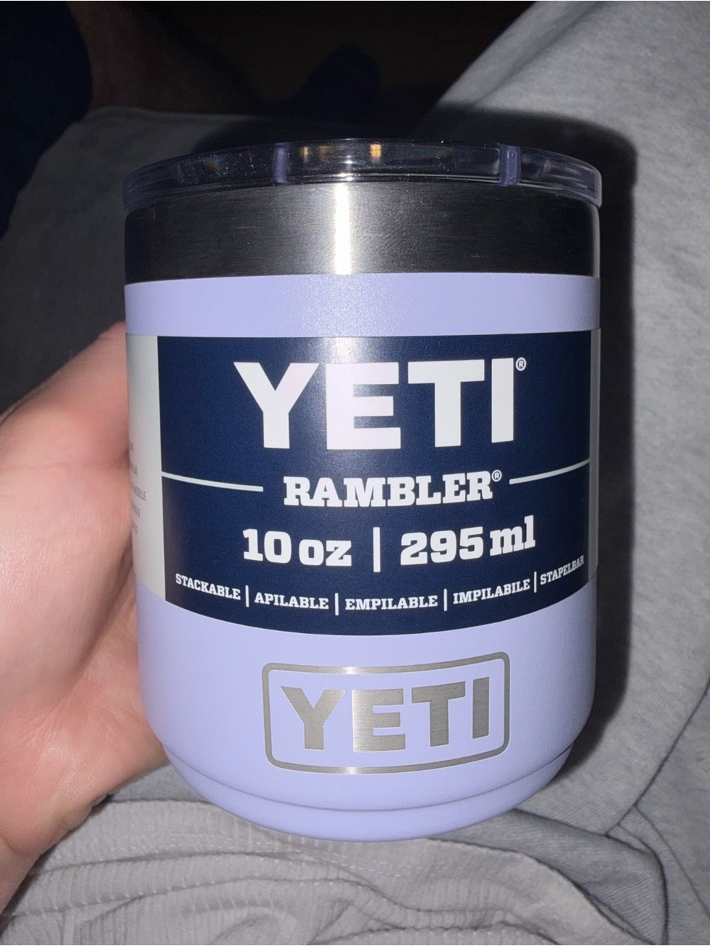 Yeti Rambler 10 oz Tumbler in Lavender with Clear Lid